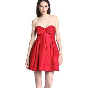 NWT Jill Stuart Strapless Bow Red Dress, Sz 6